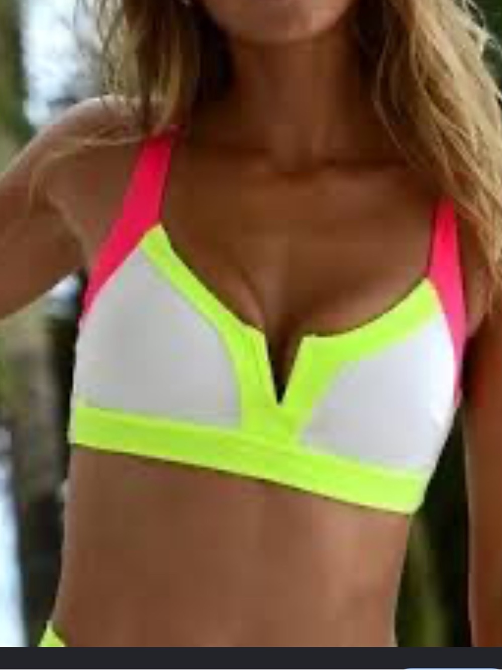 Vetchy Vista Neon Swim Top size large